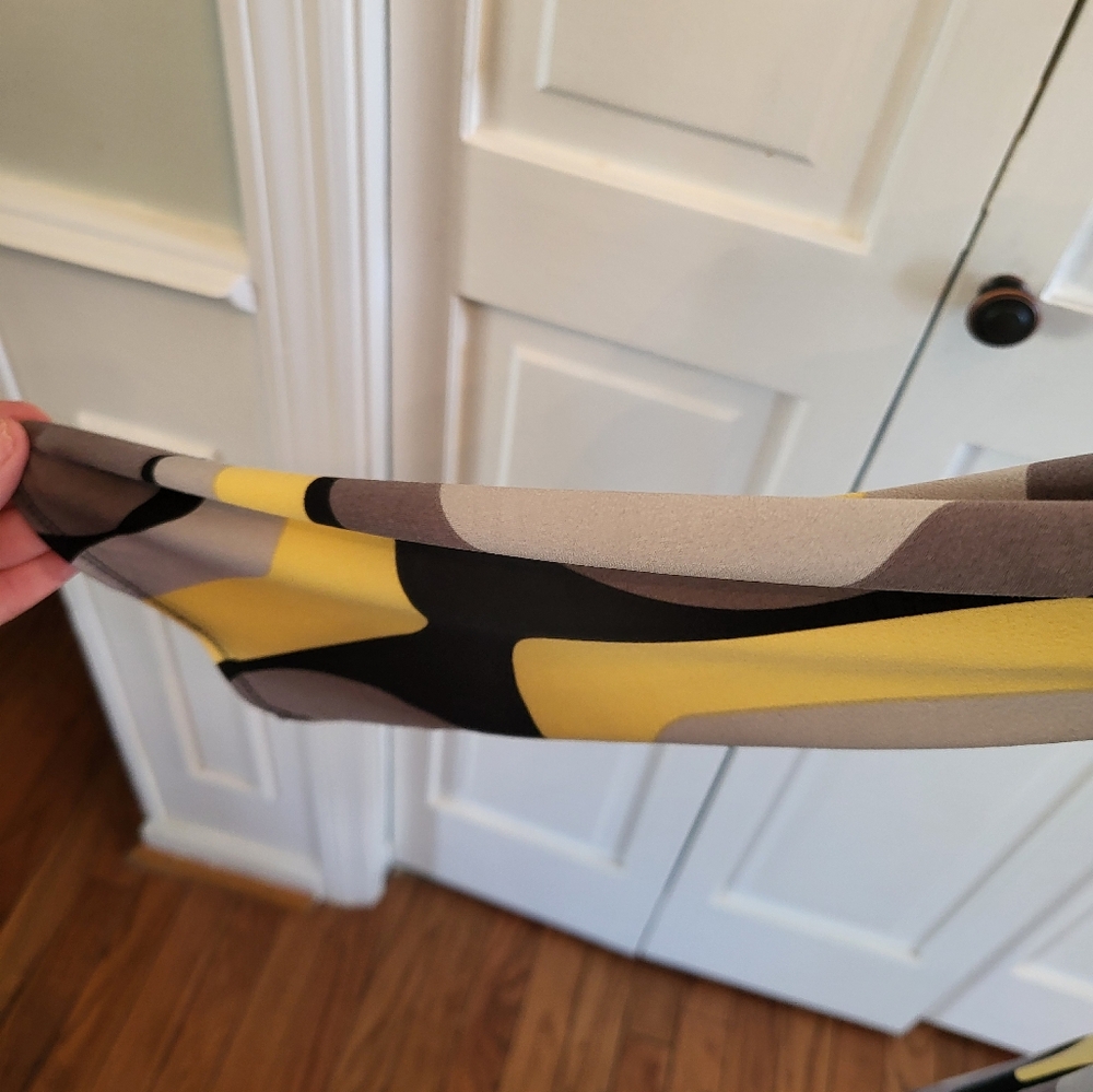 Vintage, y2k,Geometric Yellow and Gray Babydoll Silver Buckle XL Retro Twee - Picture 5 of 9